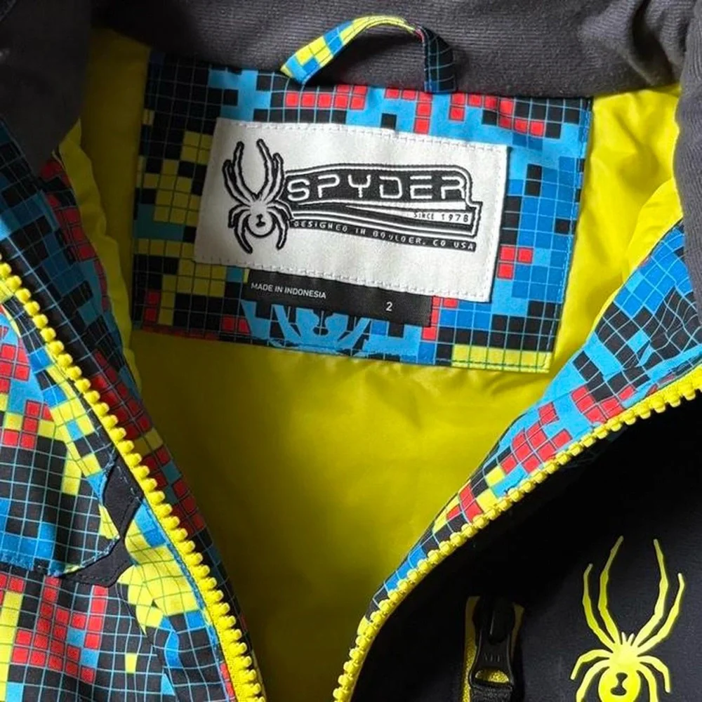 Kids Toddler Baby Spyder Challenger Insulated Ski Jacket in Digi Bug